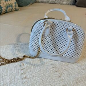 Elegant White and Gold Women's Handbag